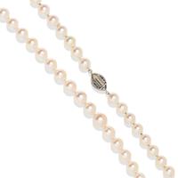 CULTURED AKOYA PEARL NECKLACE WITH DIAMOND CLASP