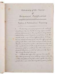 [MILITARIA]. MAHAN, Dennis H. (1802-1871). Summary of the Course of Permanent Fortification. Identified to CSA Colonel Robert Johnston. [ With: ] Photograph of Dennis H. Mahan.