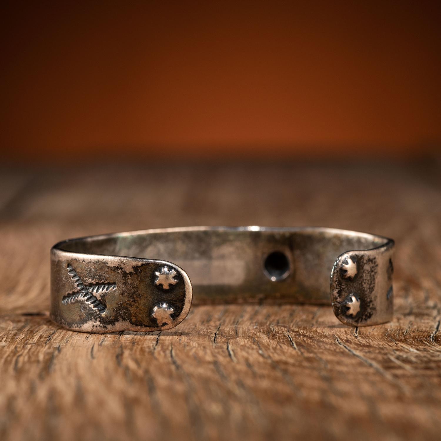Navajo Stamped and Chiseled Cuff Bracelet