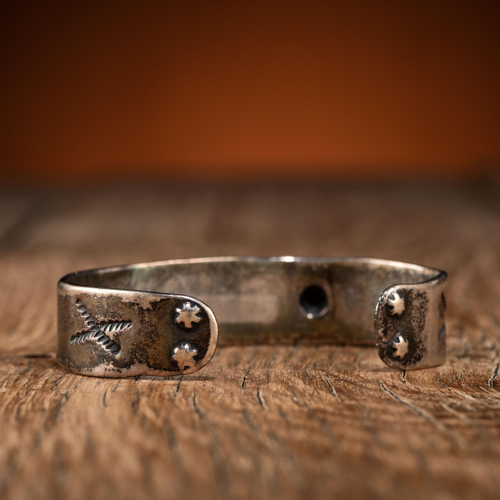 Navajo Stamped and Chiseled Cuff Bracelet
