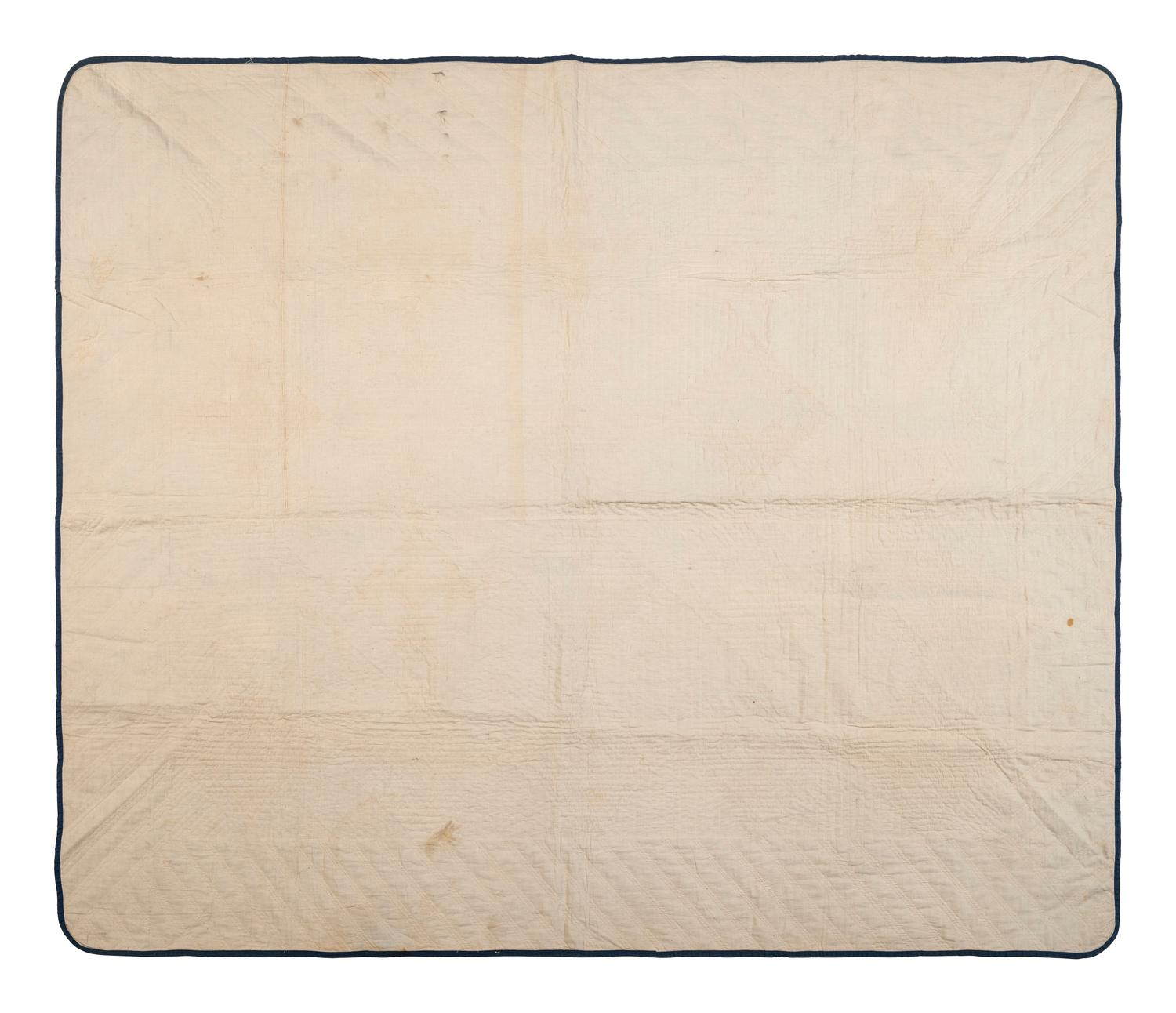 A Pieced Cotton 'Basket and Square' Pattern Quilt