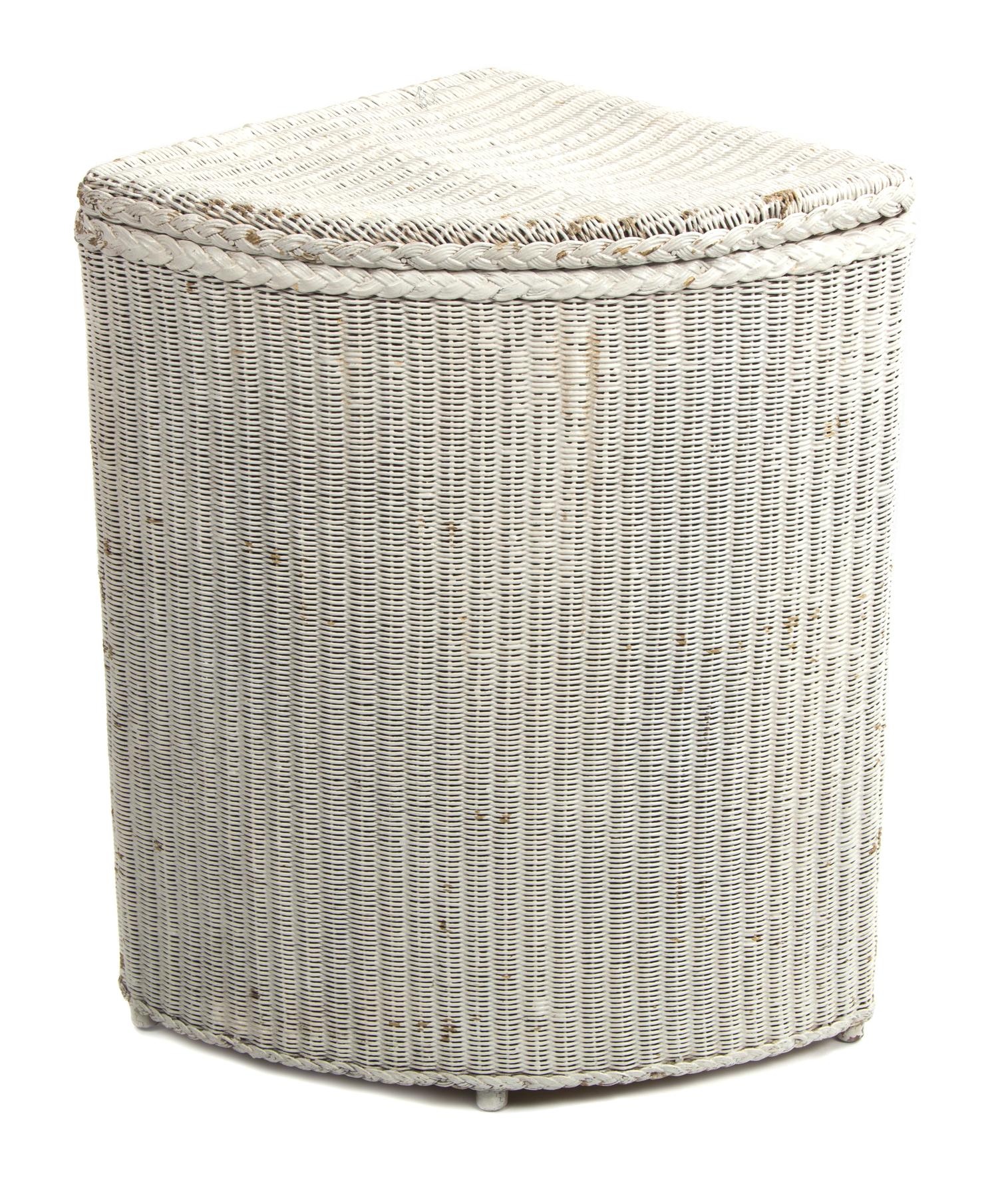 A Wicker Corner Hamper
