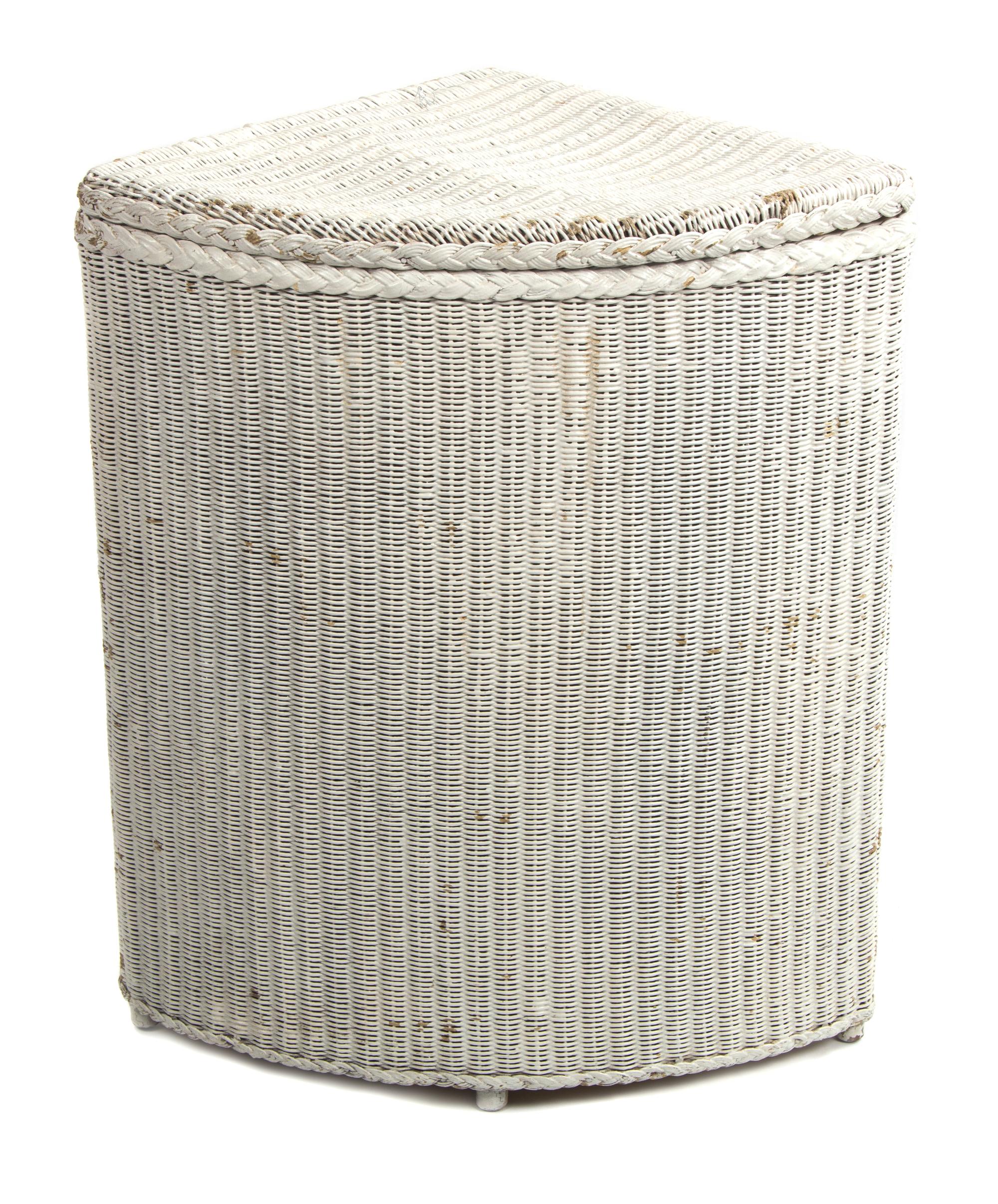 A Wicker Corner Hamper