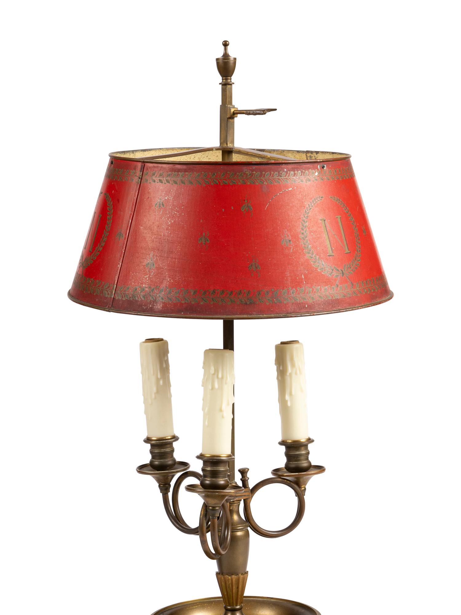 An Empire Style Gilt Metal Bouillotte Lamp