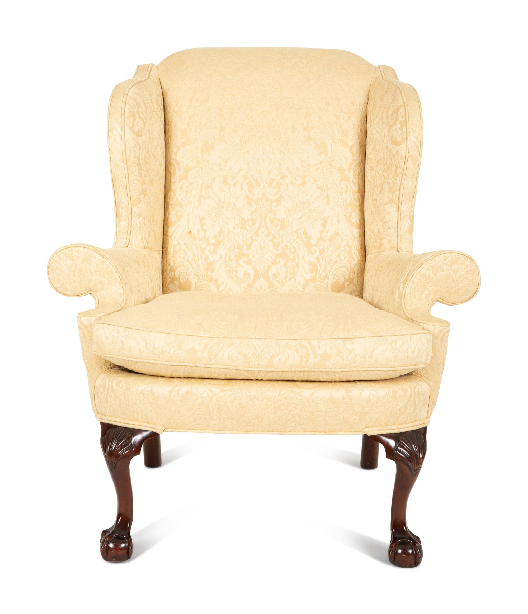 A George III Style Mahogany Wing Armchair
