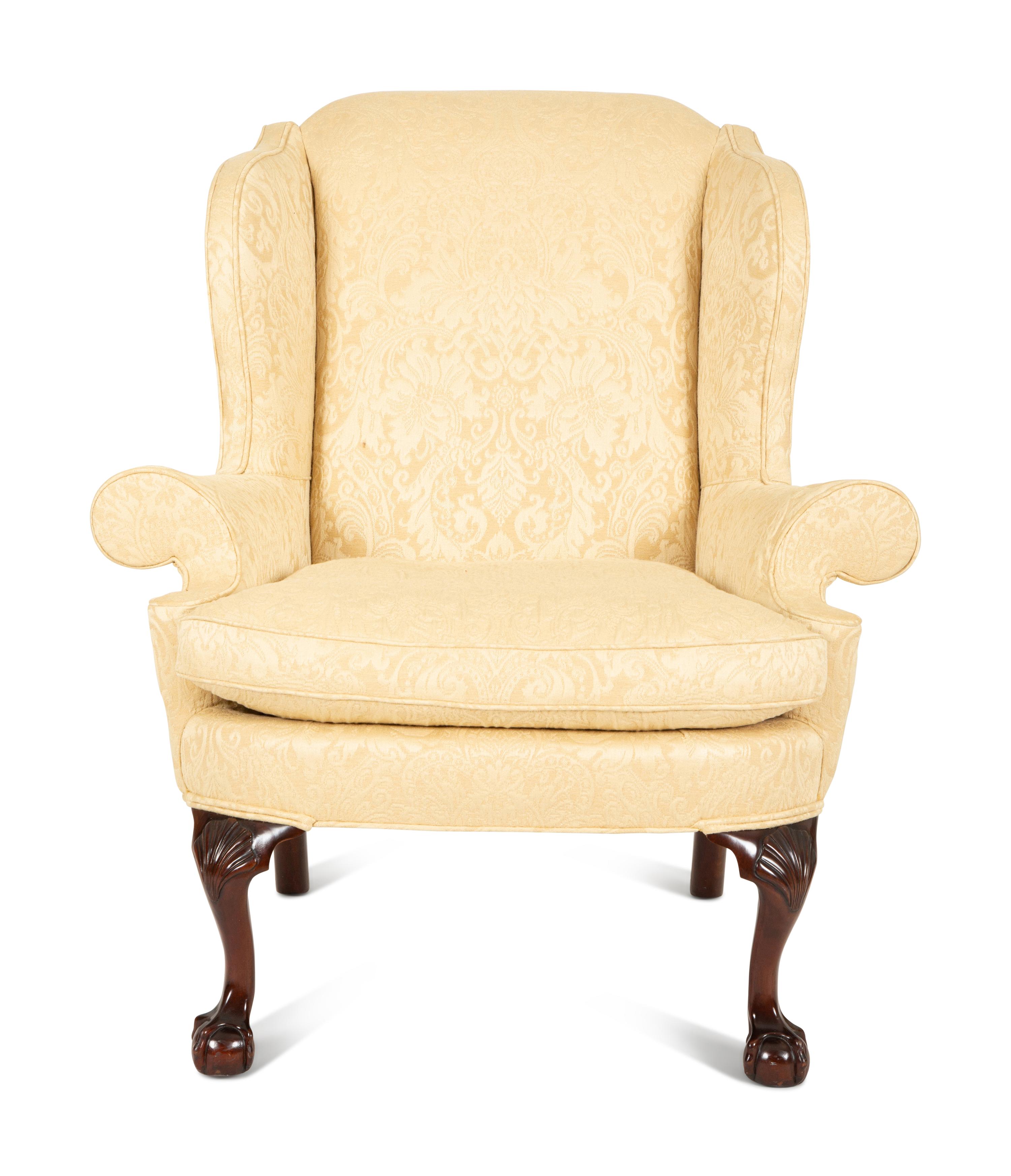 A George III Style Mahogany Wing Armchair