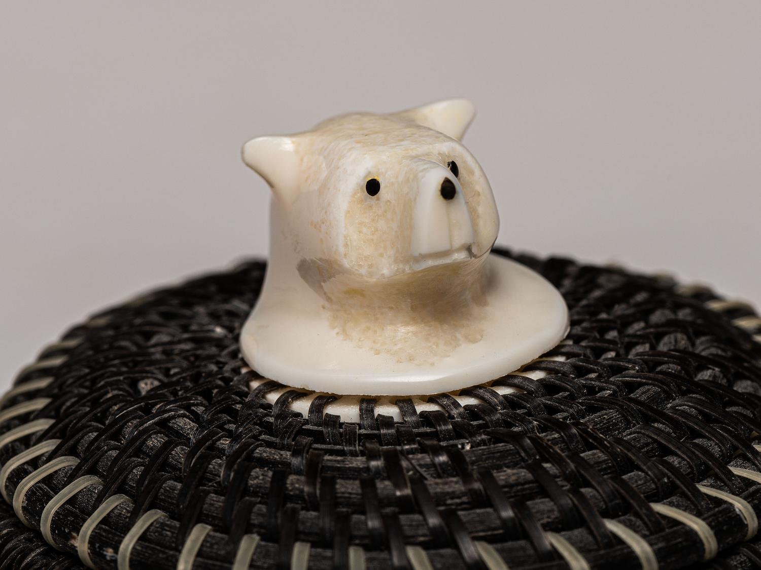 Baleen Basket, with Polar Bear Finial