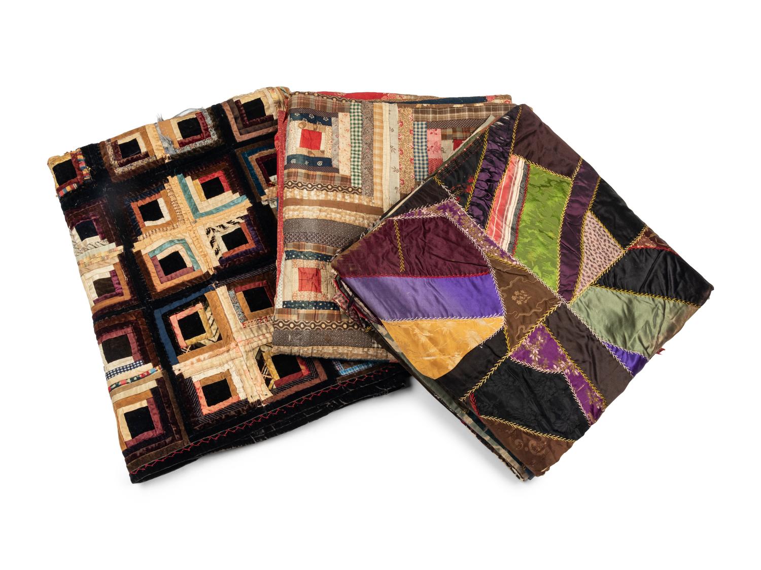 Three Patchwork Fabric Quilts