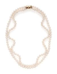 CULTURED PEARL AND DIAMOND NECKLACE