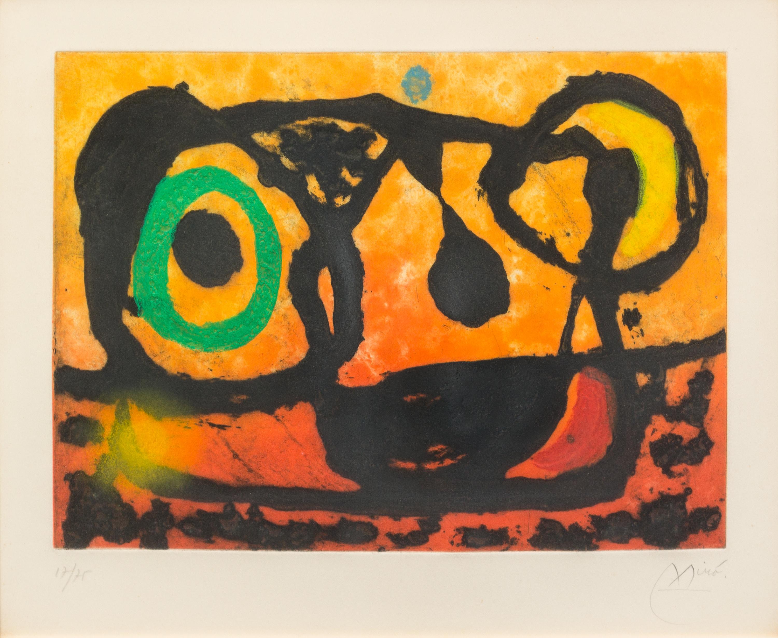 Joan Miro, (Spanish, 1893-1983), Tete au soleil couchant, 1967
