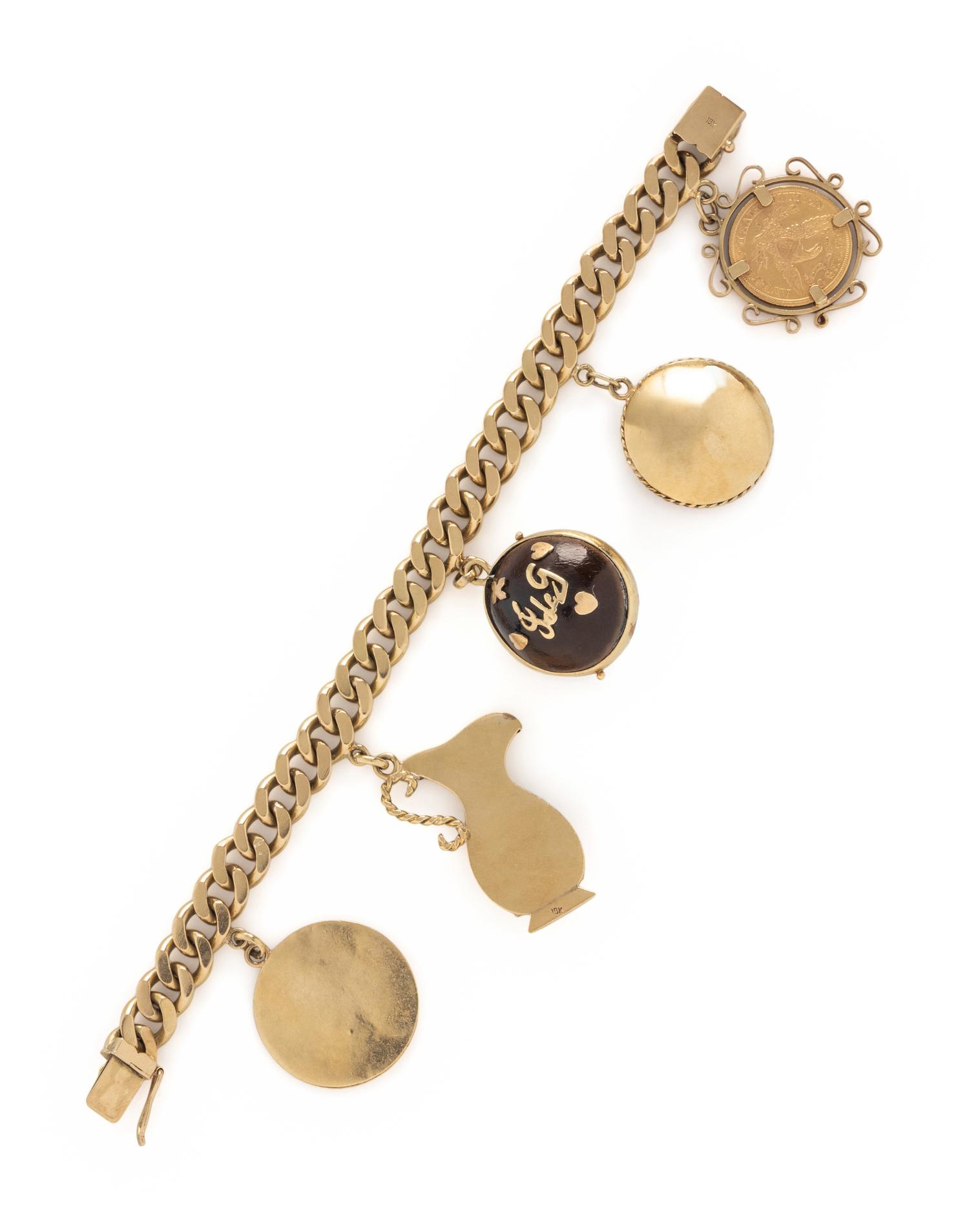 YELLOW GOLD CHARM BRACELET