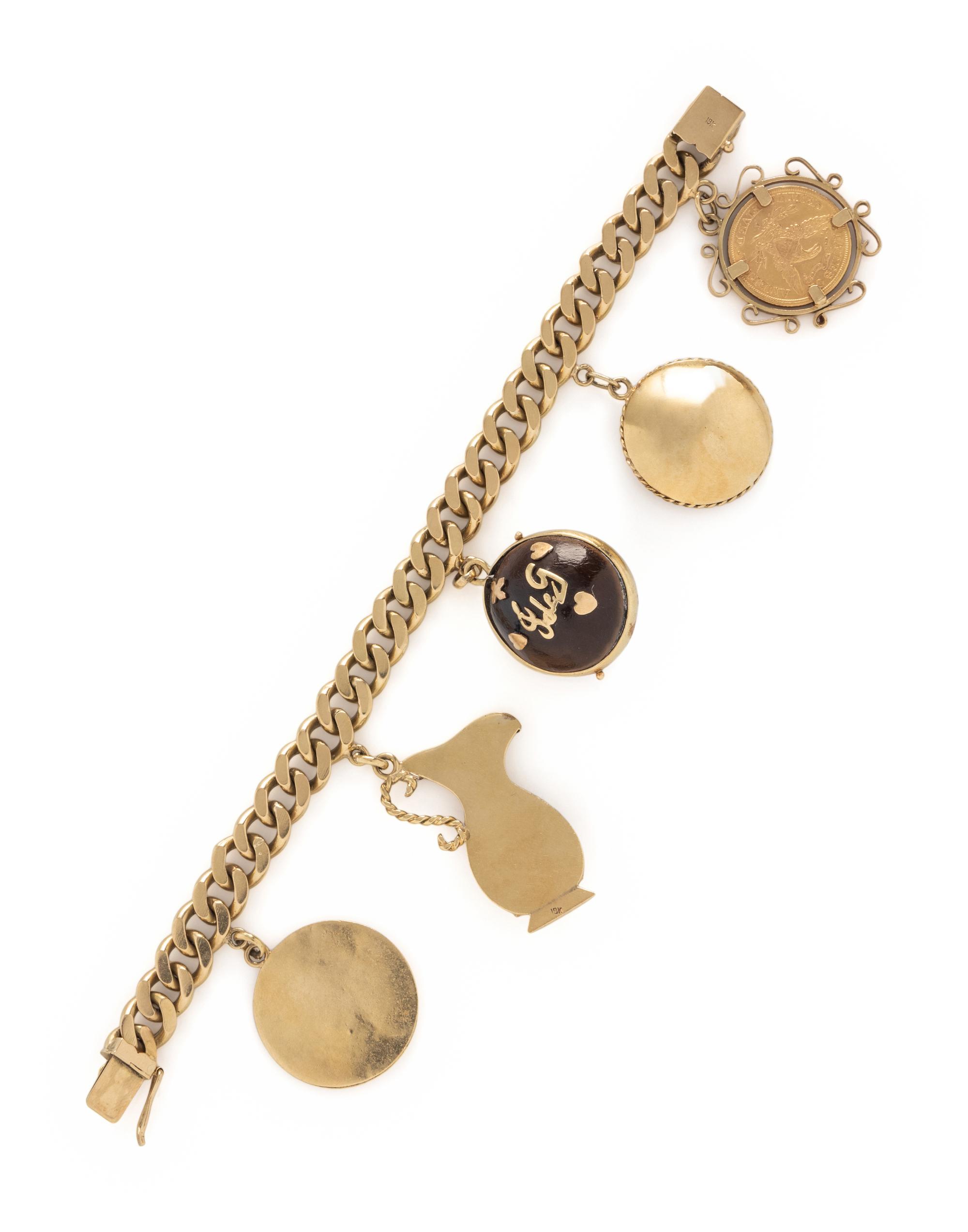 YELLOW GOLD CHARM BRACELET