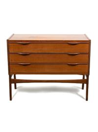 A Danish Teak Three Drawer Chest of Drawers Height 27 x width 35 x depth 16 inches. — 20TH CENTURY
