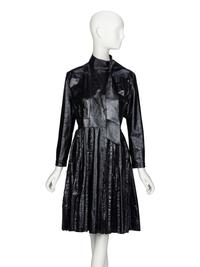 Valentino, Glossy Black Leather Dress