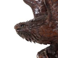A Japanese Carved Wood Model of an Eagle
