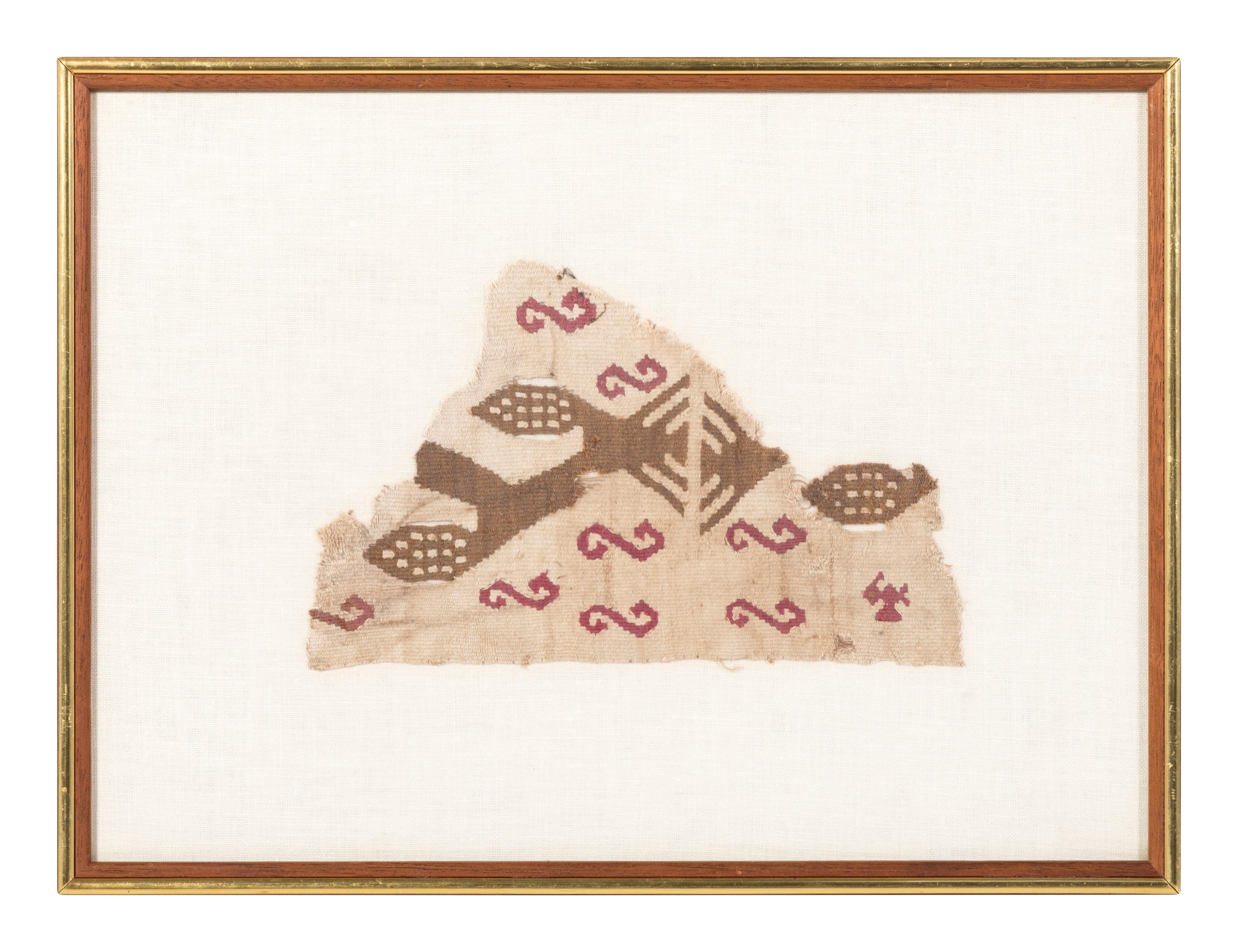 Four Peruvian Woven Cotton and Wool Textile Fragments