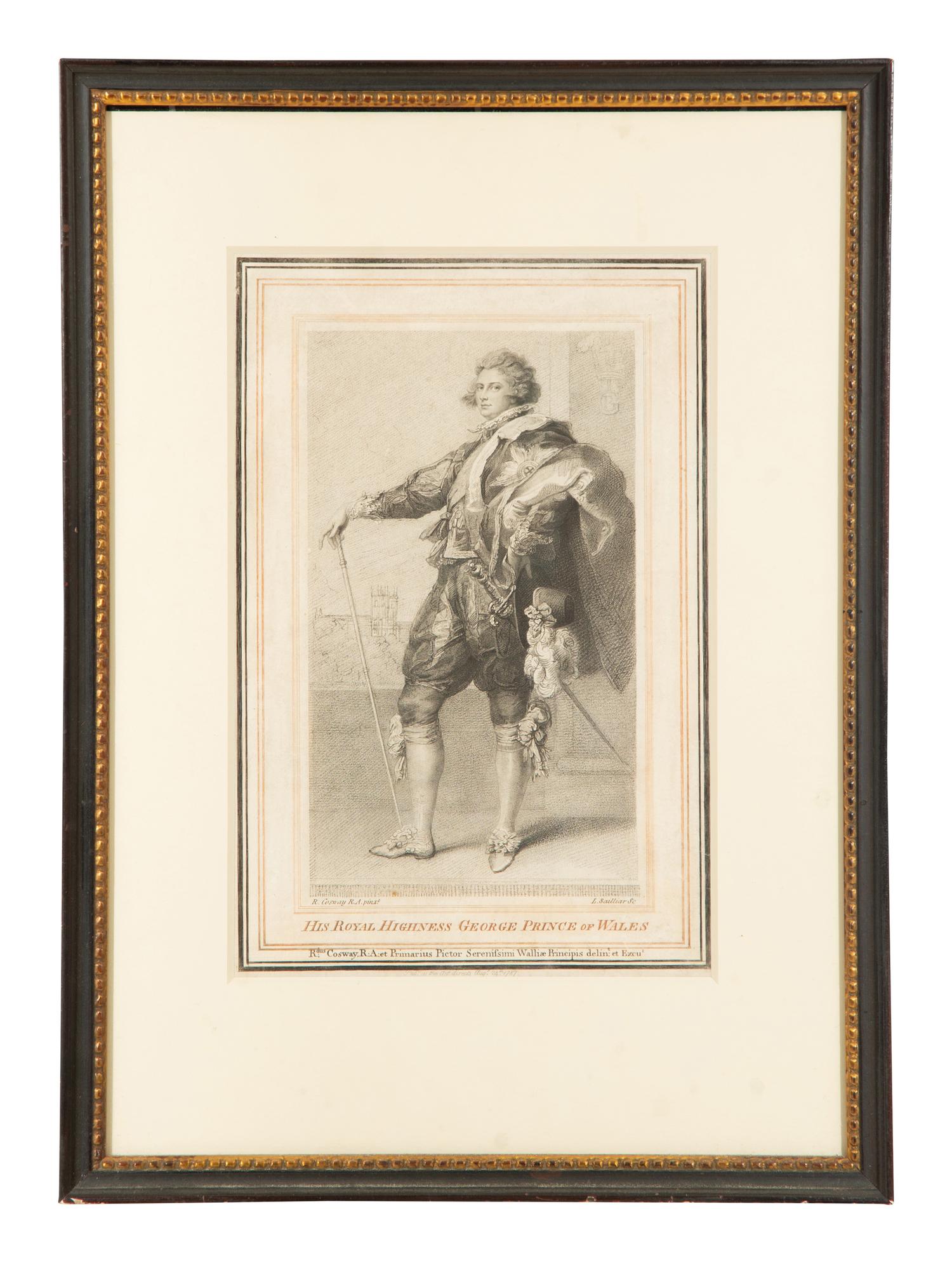 A Group of Six Framed Black and White Engravings of Famous British Figures