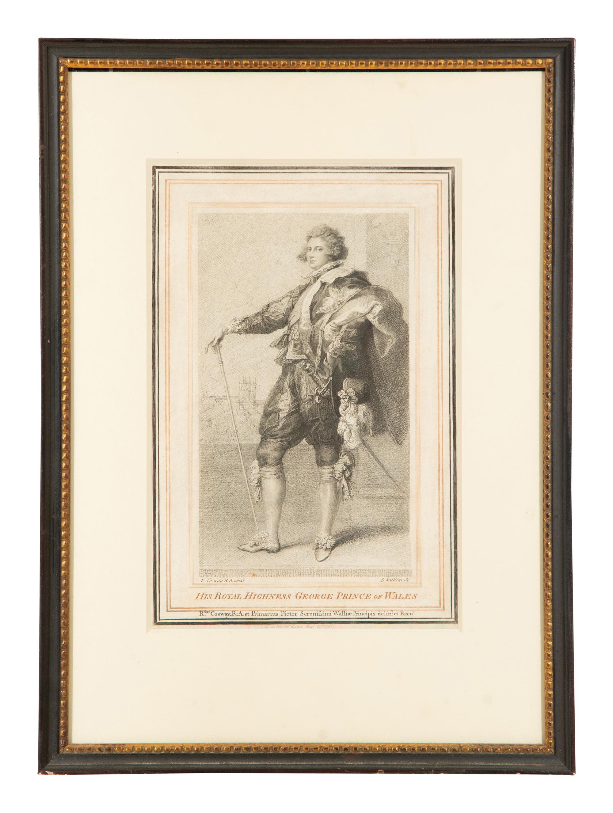 A Group of Six Framed Black and White Engravings of Famous British Figures