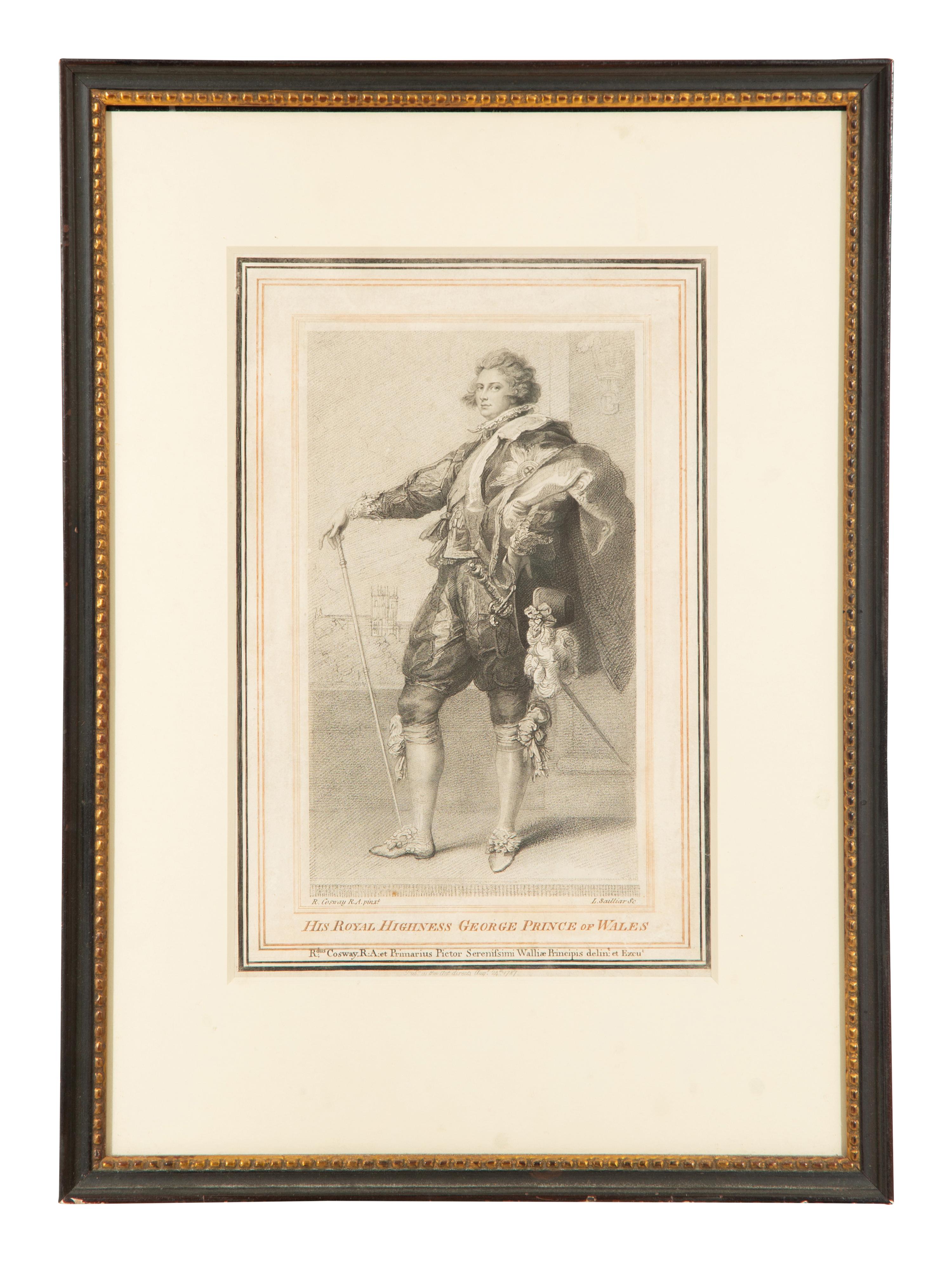 A Group of Six Framed Black and White Engravings of Famous British Figures