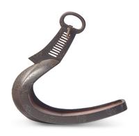 A Japanese Silver-Inlaid Iron Stirrup, Abumi, Edo Period