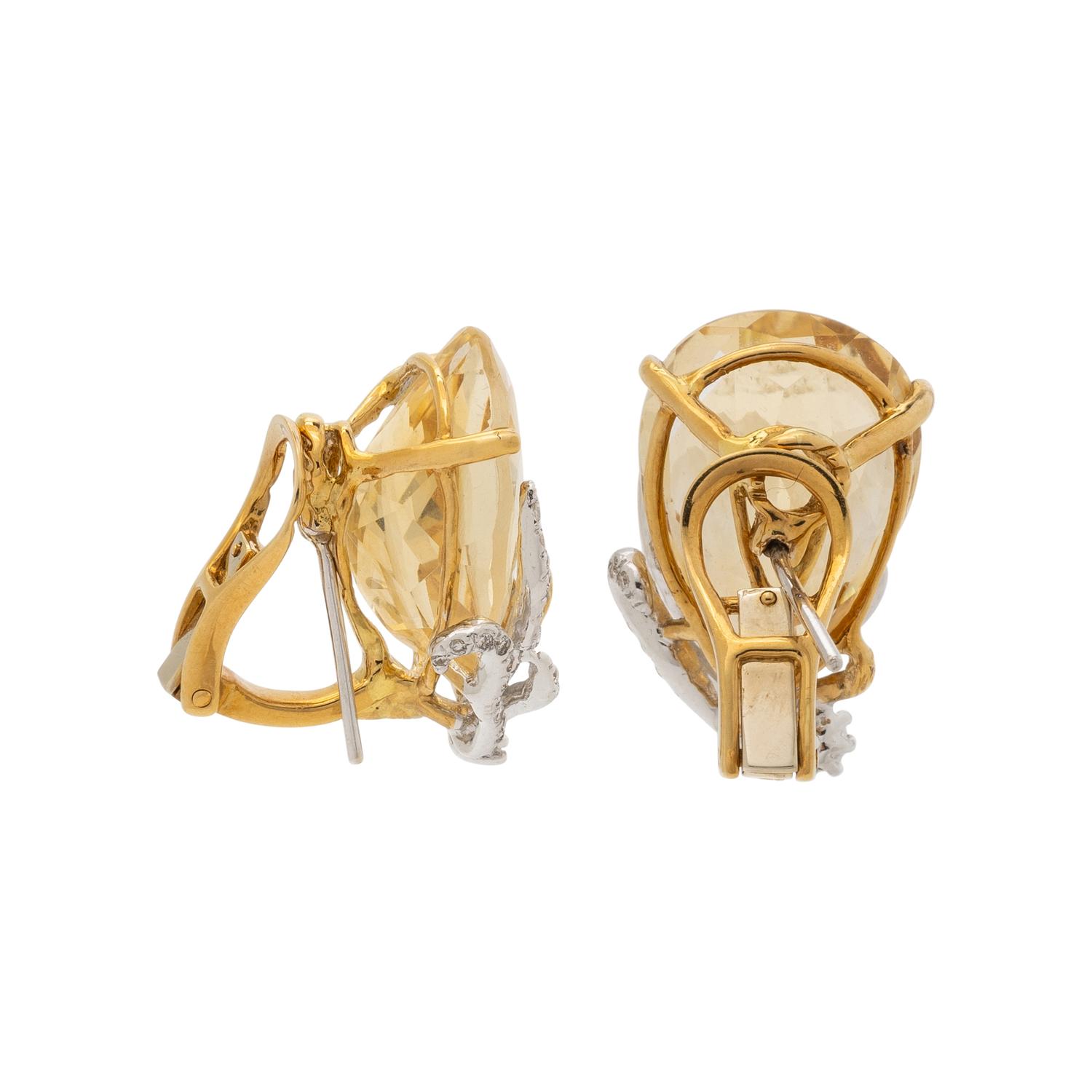 CITRINE AND DIAMOND EARRINGS