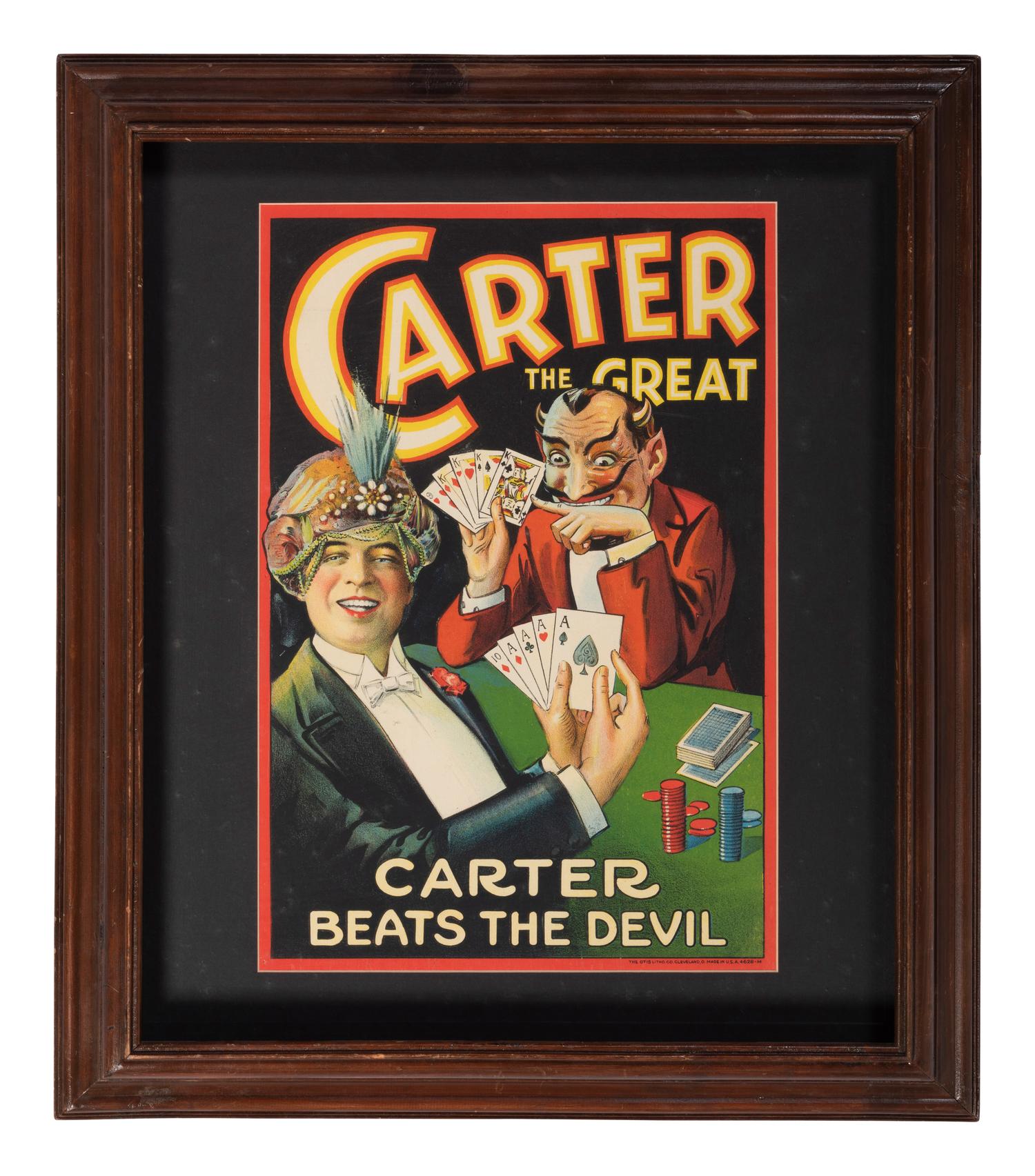 A Carter the Great Lithographic Advertising Window Card