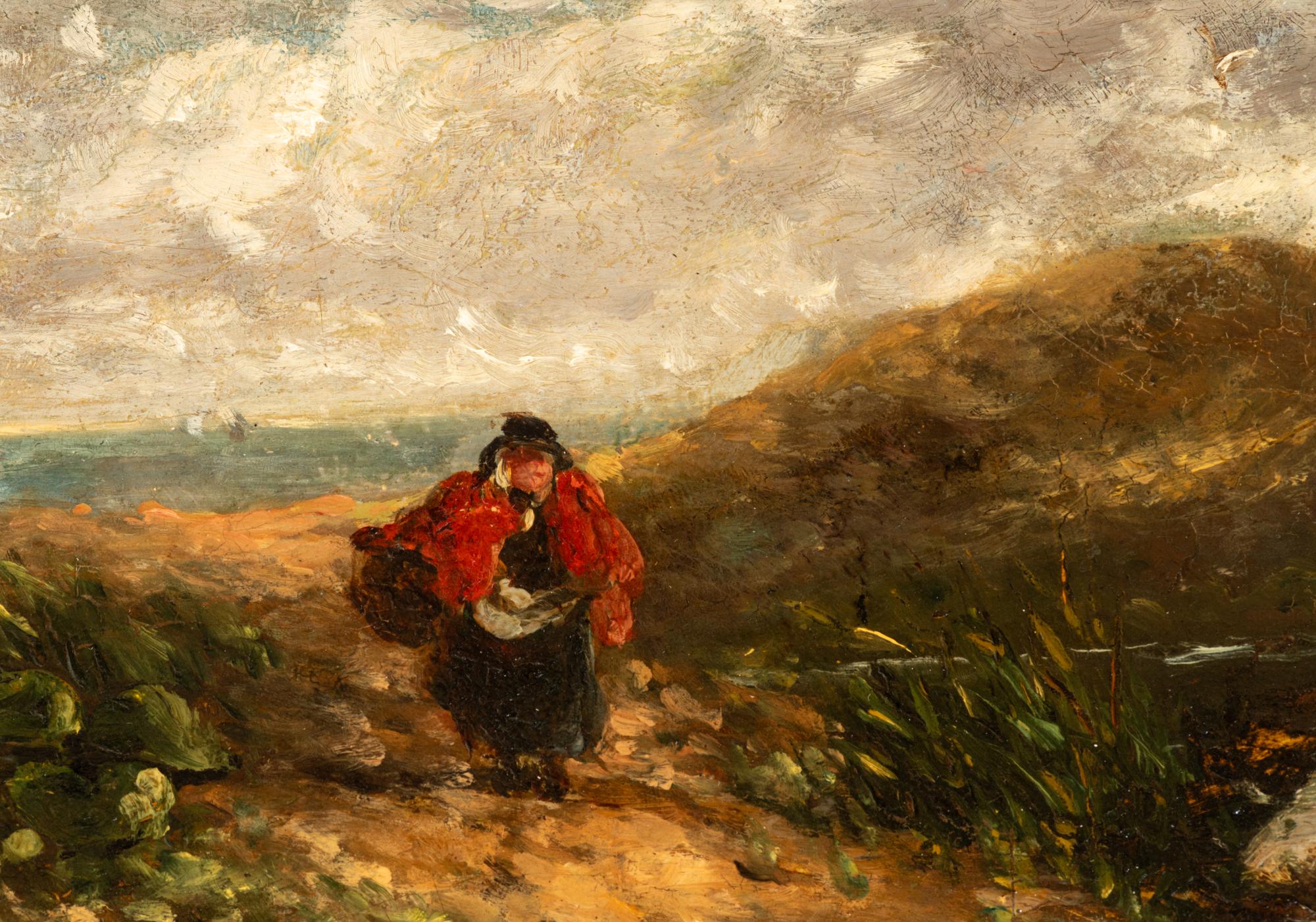 A Woman Walking on a Coastal Path, North Wales , 1850