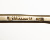 A Russian Silver-Gilt and Enamel Spoon, Mark of I.P. Khlebnikov with Imperial warrant, Moscow, late 19th century, having a green and re