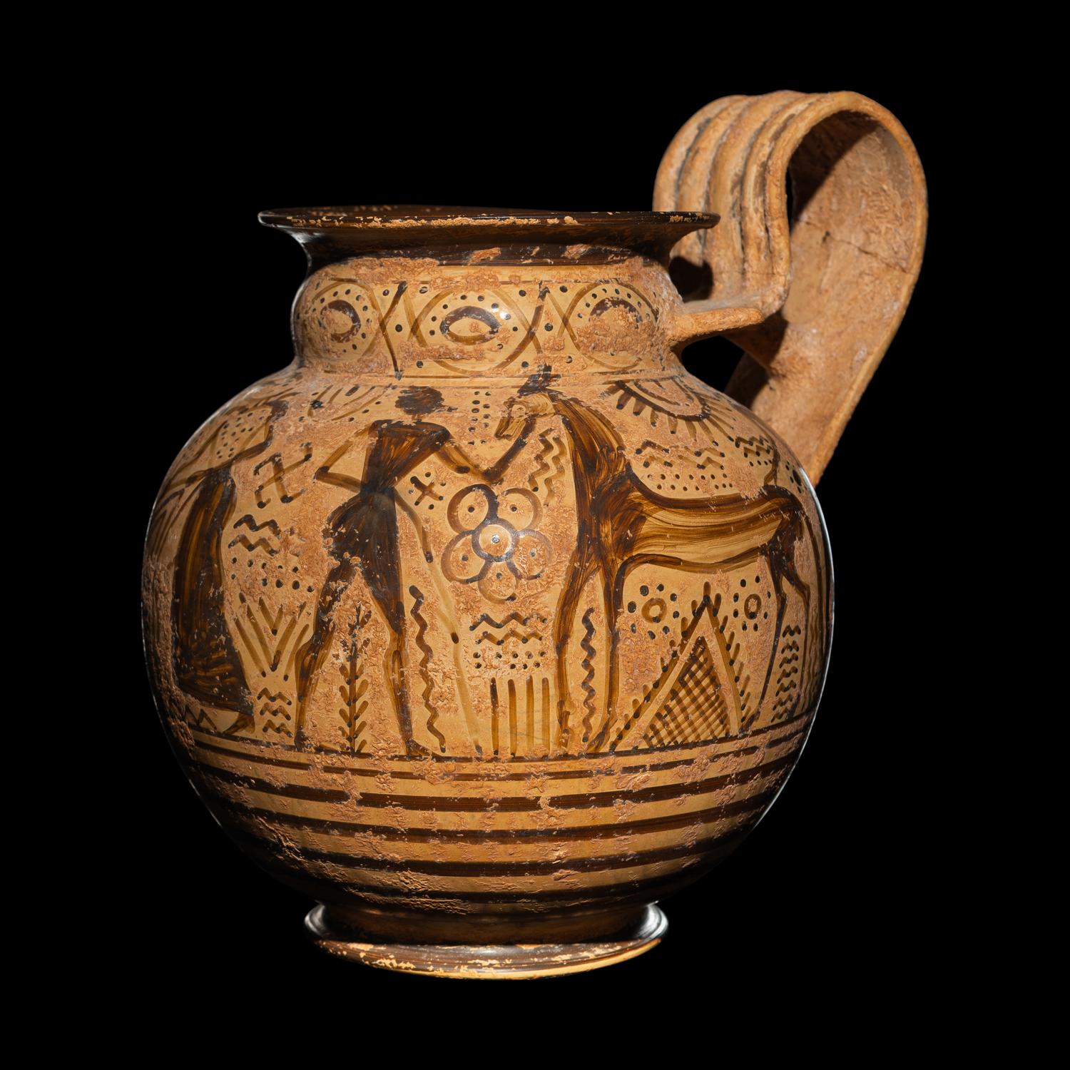 A Greek Geometric Style Black-Figured Vessel