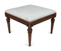 A Pair of Louis XV Style Fauteuils and an Associated Stool