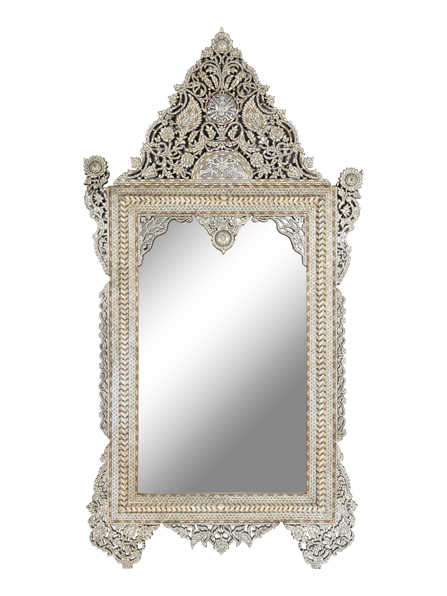 Two Large Levantine Mother-of-Pearl Inlaid Mirrors