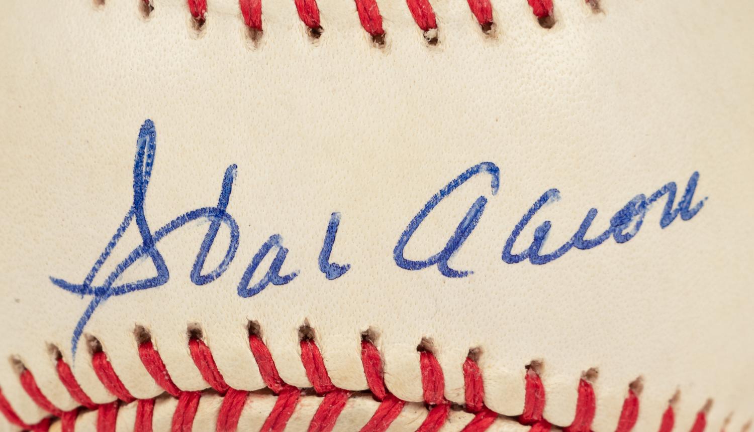 A Hank Aaron Signed Autograph Baseball (Beckett Authentication Services BAS Certified),