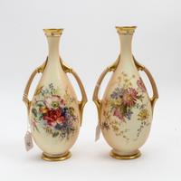 A Pair of Royal Worcester Porcelain Vases Height 11 1/4 inches. — 1903