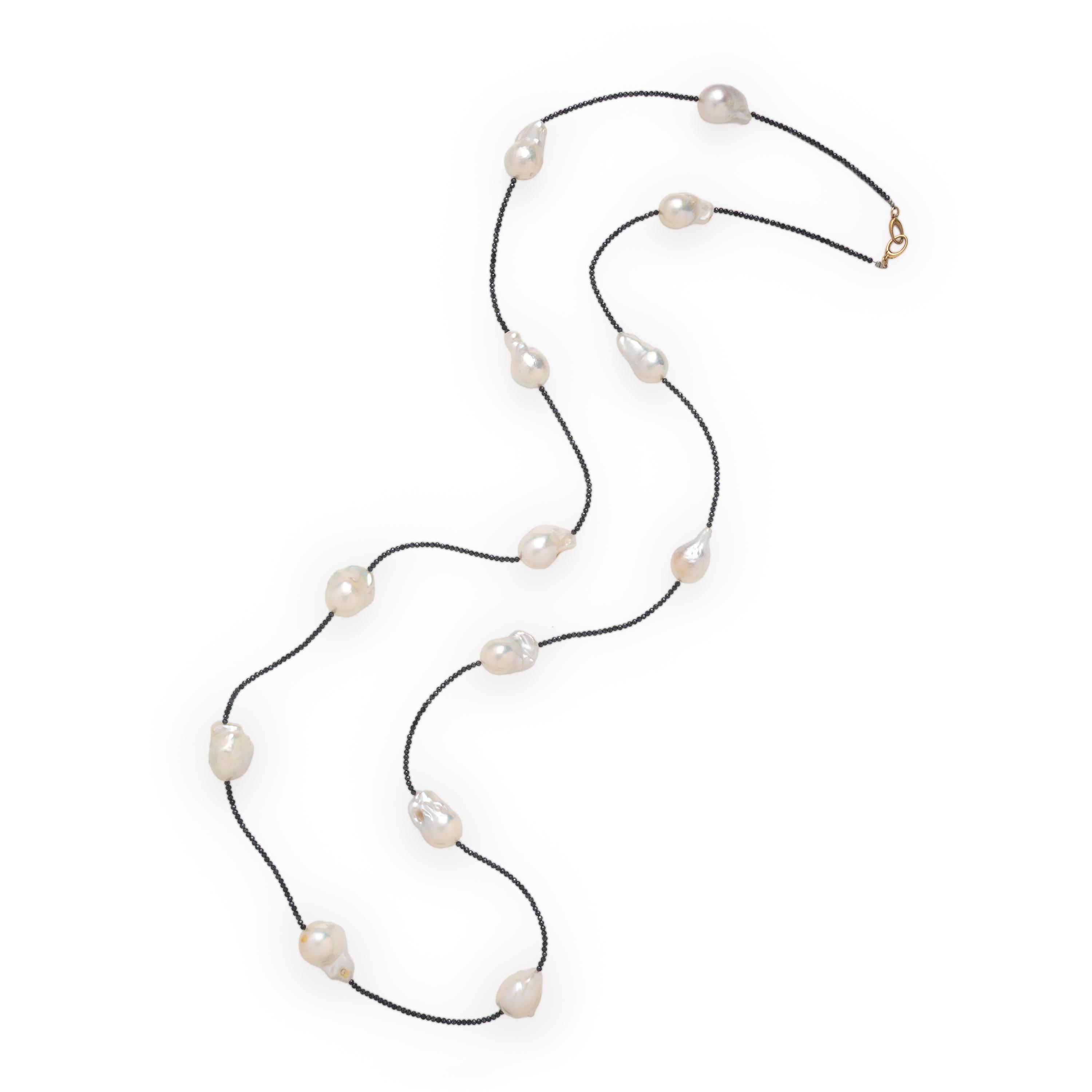 Hubert, Baroque Cultured Pearl and Black Diamond Necklace