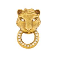DIAMOND AND YELLOW GOLD FELINE DOOR KNOCKER SUITE
