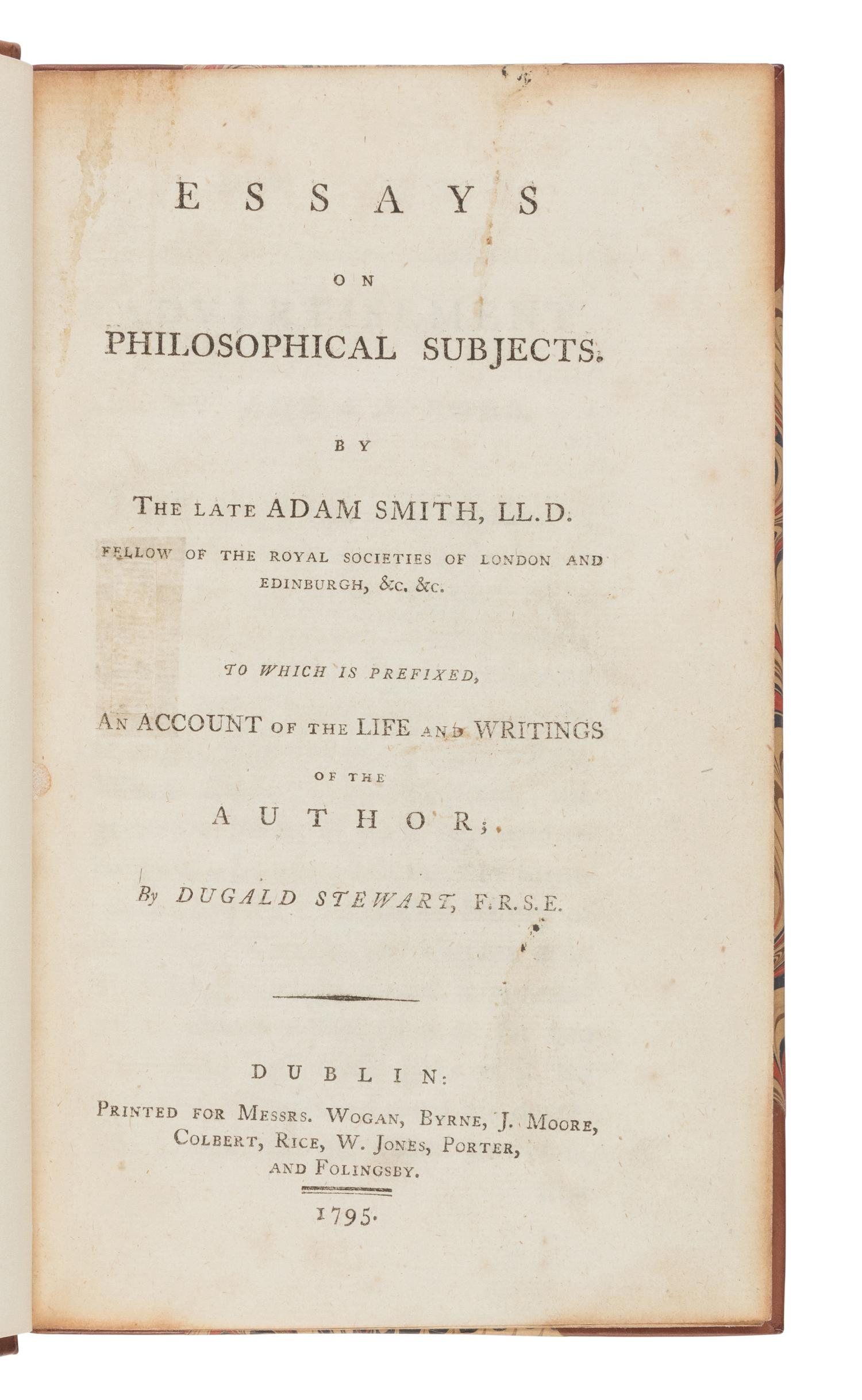 [Philosophy] Smith, Adam Essays on Philosophical Subjects