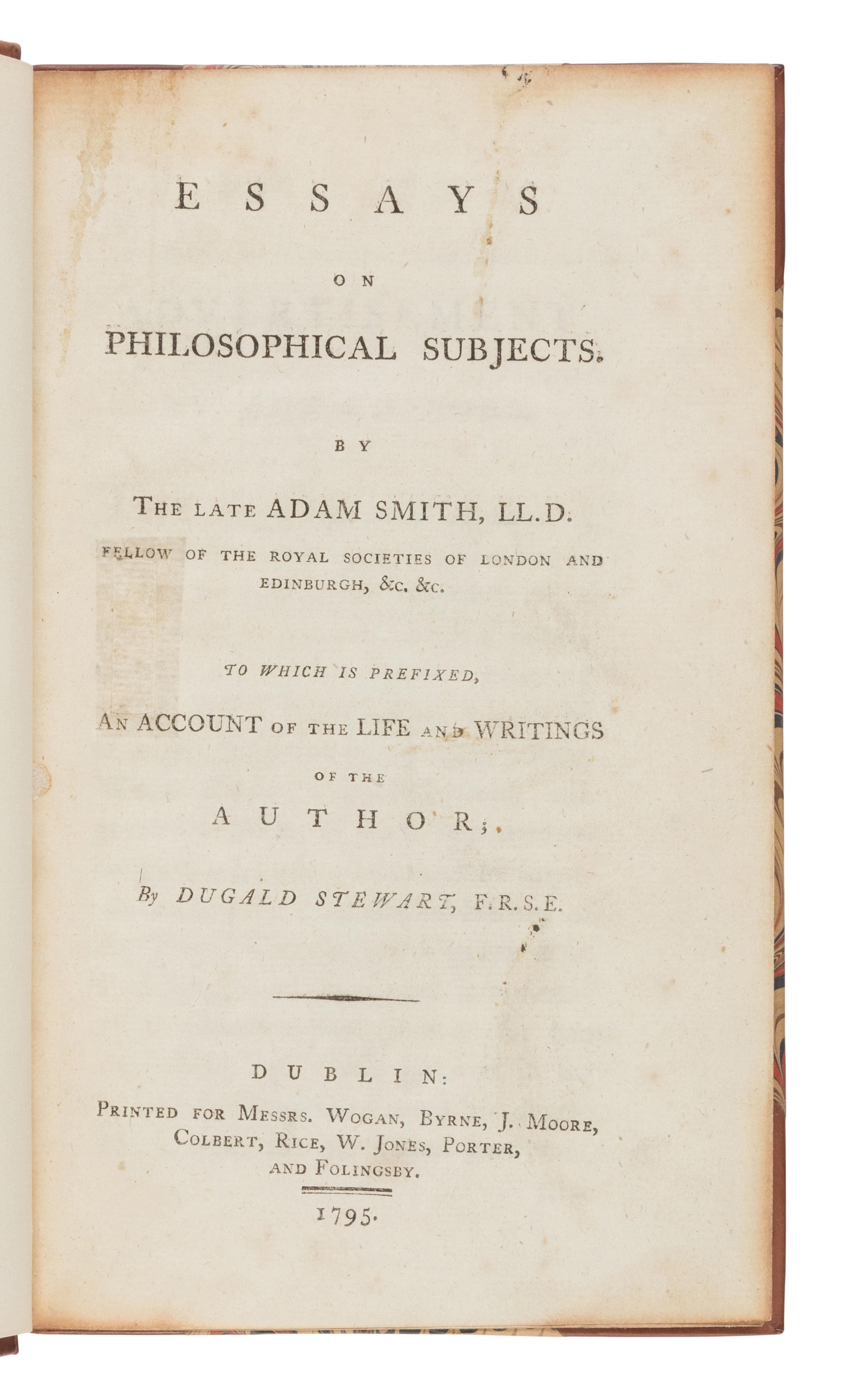 [Philosophy] Smith, Adam Essays on Philosophical Subjects