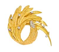 A Yellow Gold and Diamond Brooch, 11.10 dwts.