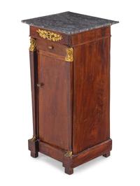 An Empire Style Gilt Metal Mounted Mahogany Side Cabinet