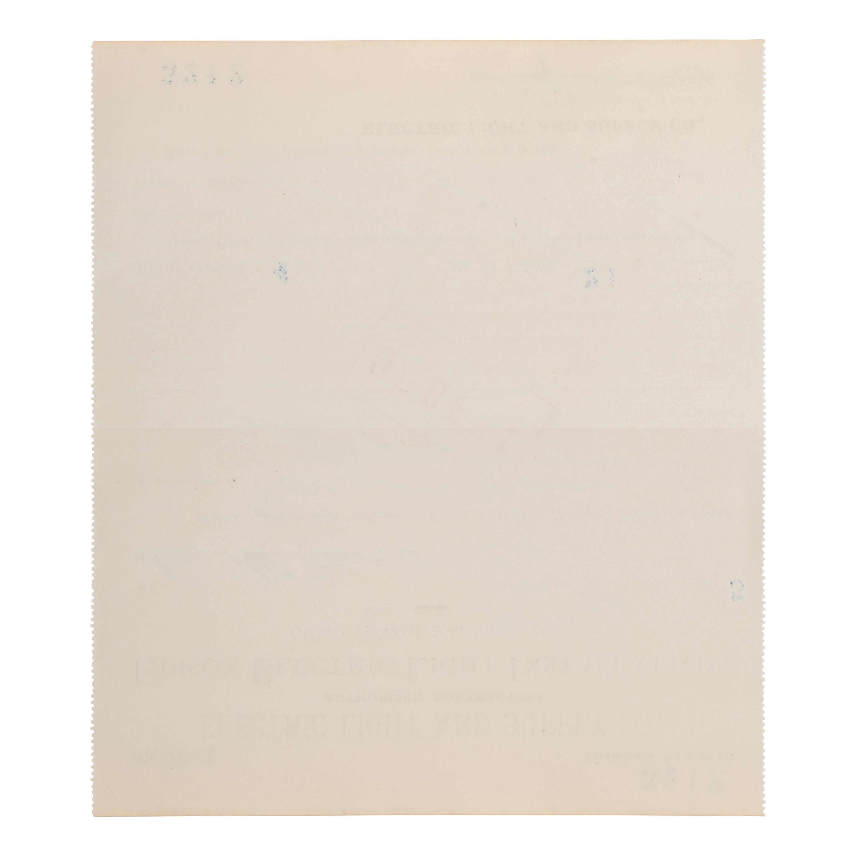 [African American]. Latimer, Lewis Howard (1848-1928). Partly printed document signed ("L.H. Latimer"), New York, 29 December 1885.