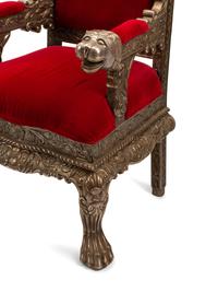 A Pair of Indian Style Silver-Clad Armchairs