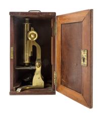 An English Brass Microscope Height 12 1/2 inches. — TALMAN, LONDON, 19TH CENTURY