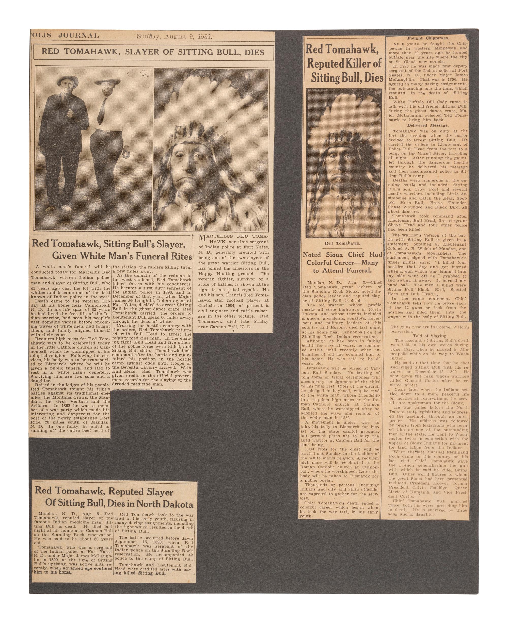 [NATIVE AMERICANS]. A group of 11 hand-colored photographs of identified Native American subjects, incl. Red Tomahawk and Medicine Crow.