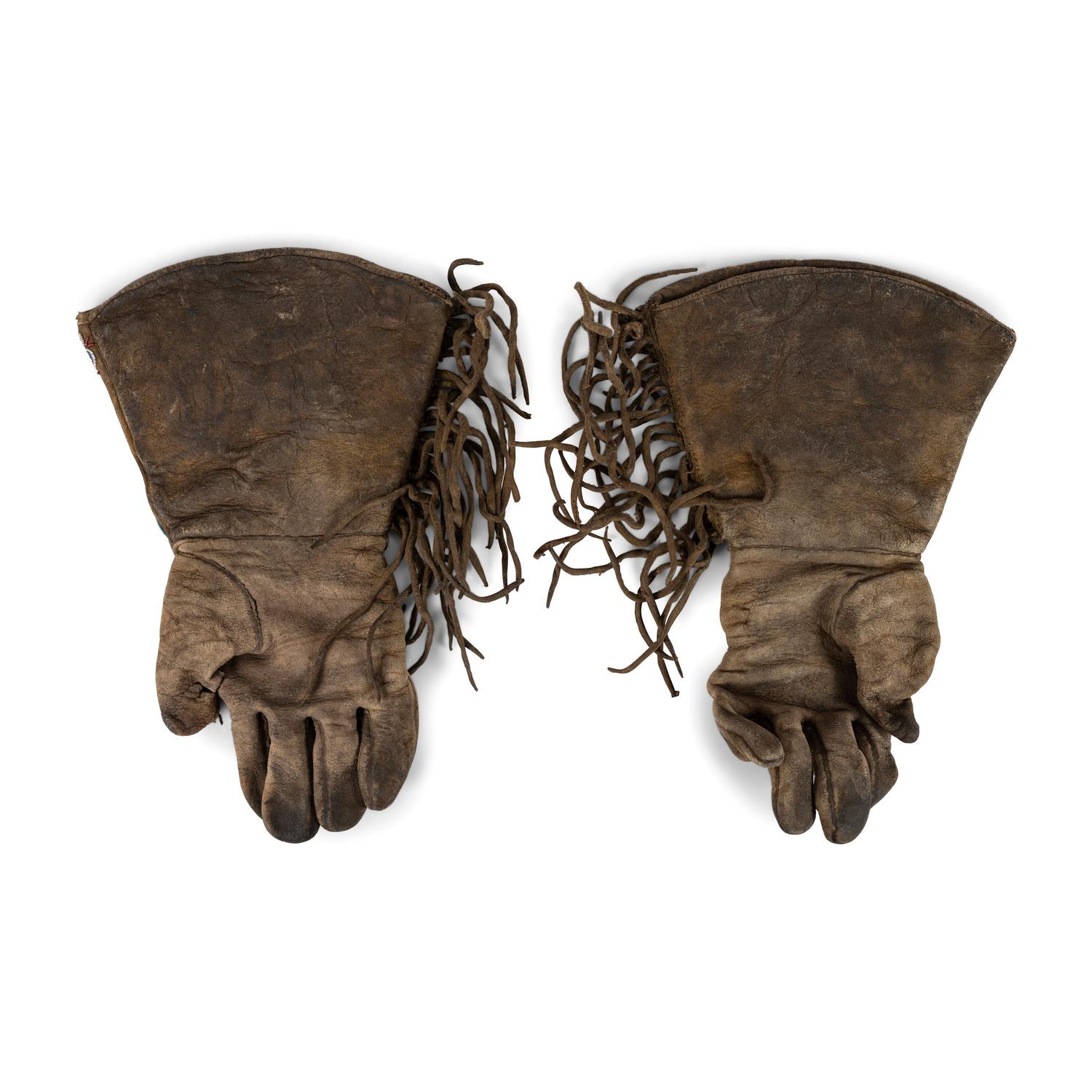 Northern Plains Beaded Hide Gauntlets