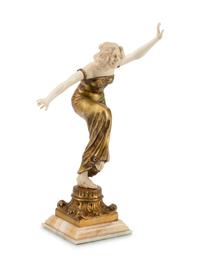 An Art Deco Gilt-Bronze Figure of a Dancer
