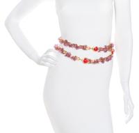 A Gianni Versace Purple Floral and Greco Link Belt, 70" x 1".