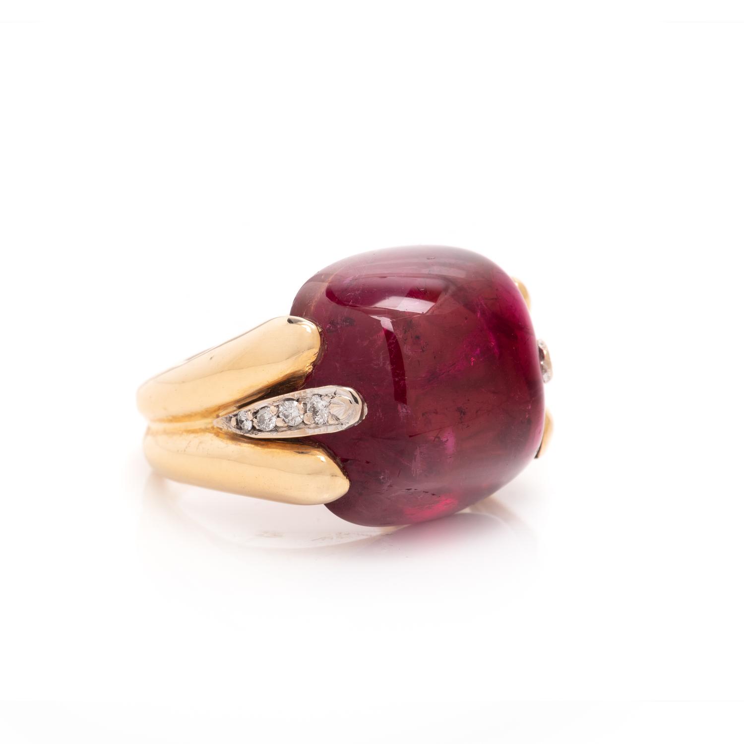 BICOLOR GOLD, TOURMALINE AND DIAMOND RING