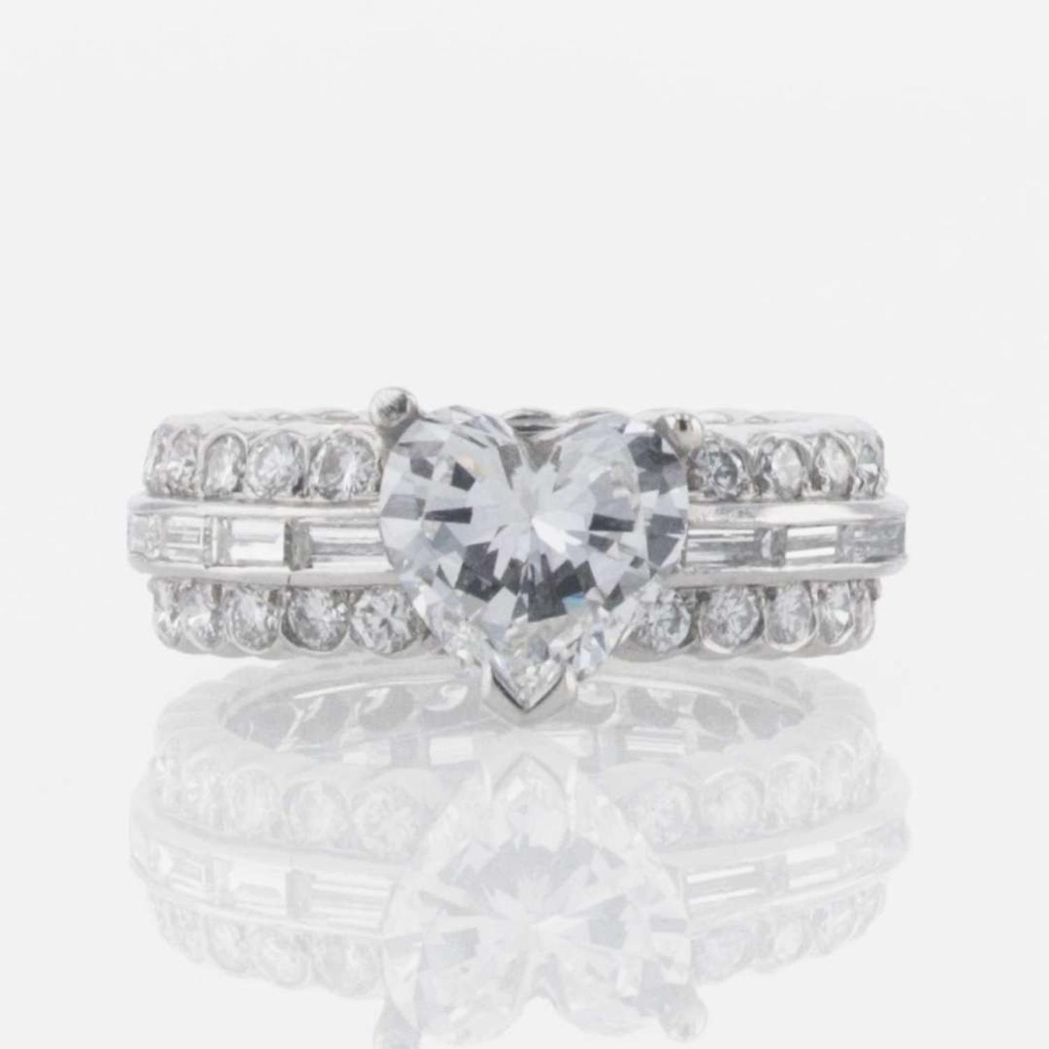 A Platinum and Heart Shaped Diamond Ring 1.92 Carat Heart-Shape Diamond, GIA Certified