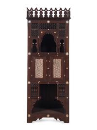 A Syrian Carved and Mother-of-Pearl Inlaid Cabinet