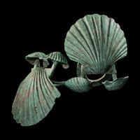 Two Roman Bronze Chariot Fittings in the Form of Shells